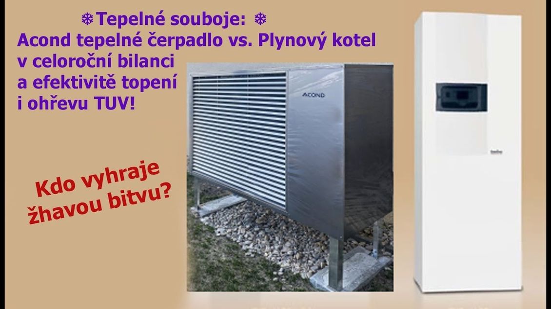 Tepelné čerpadlo Acond vs. Plynový kotel v celoroční bilanci topení a TUV efektivitě!Kdo vyhraje?